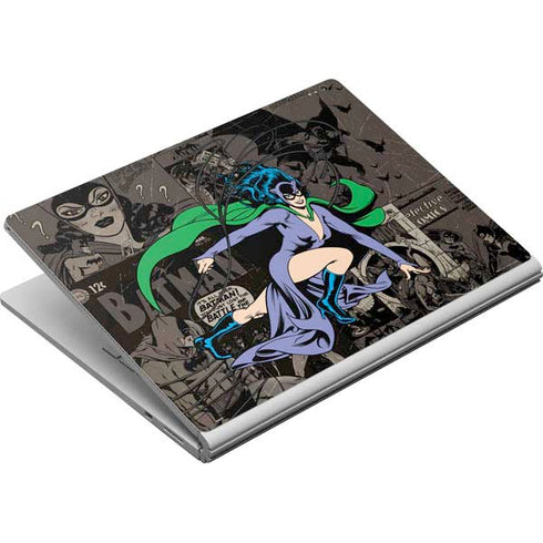 DC Comics Catwoman Vintage Action Pose Pattern Surface Book Skin