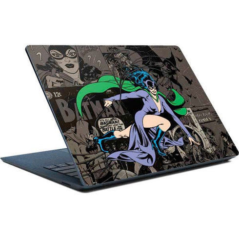 DC Comics Catwoman Vintage Action Pose Pattern Surface Laptop Skin