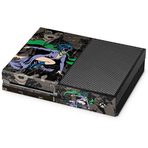 DC Comics Catwoman Vintage Action Pose Pattern Xbox One Console Skin