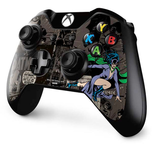 DC Comics Catwoman Vintage Action Pose Pattern Xbox One Controller Skin
