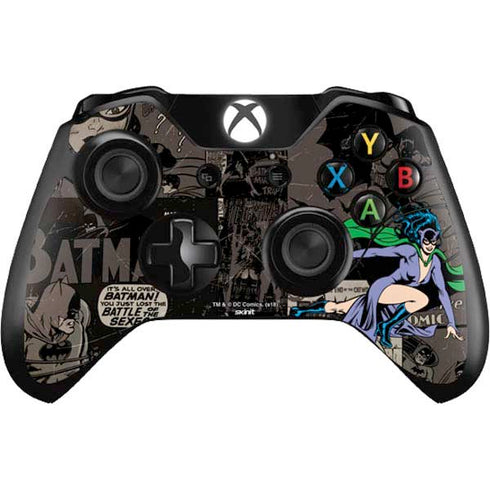 DC Comics Catwoman Vintage Action Pose Pattern Xbox One Controller Skin