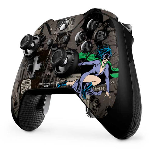 DC Comics Catwoman Vintage Action Pose Pattern Xbox One Elite Controller Skin