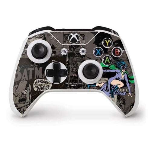 DC Comics Catwoman Vintage Action Pose Pattern Xbox One S Controller Skin