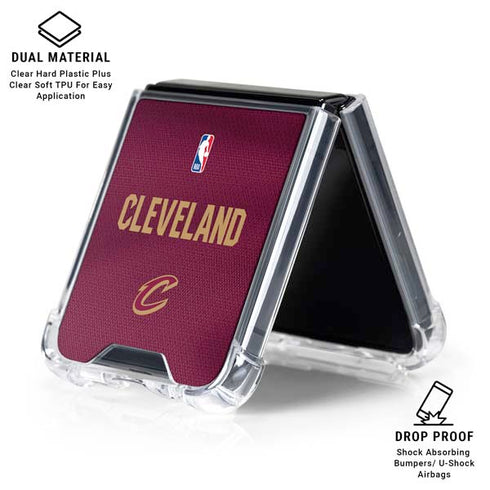 NBA Cleveland Cavaliers Jersey Galaxy Z Flip7 Clear Case