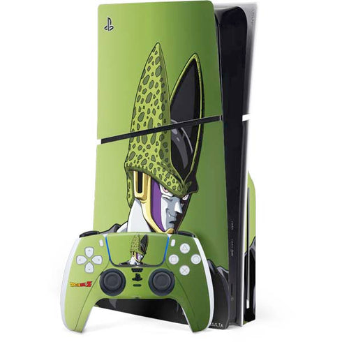 Dragon Ball Z Cell Portrait PS5 Slim Disk Bundle Skin