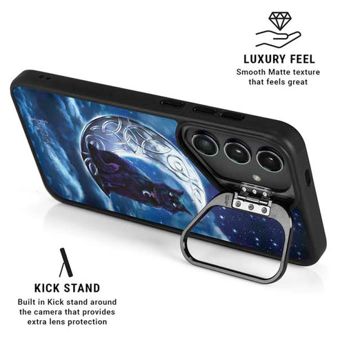 Celtic Black Cat by Brigid Ashwood Galaxy S25 Plus Kickstand Case