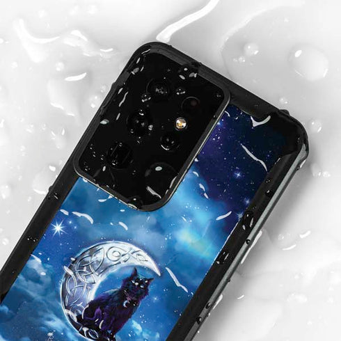 Celtic Black Cat by Brigid Ashwood Galaxy S24 Ultra Waterproof Case