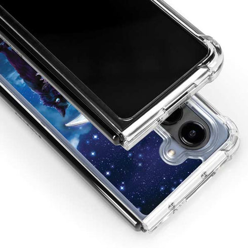 Celtic Black Cat by Brigid Ashwood Galaxy Z Fold5 5G Clear Case