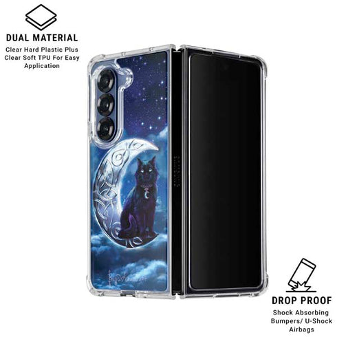 Celtic Black Cat by Brigid Ashwood Galaxy Z Fold6 Clear Case
