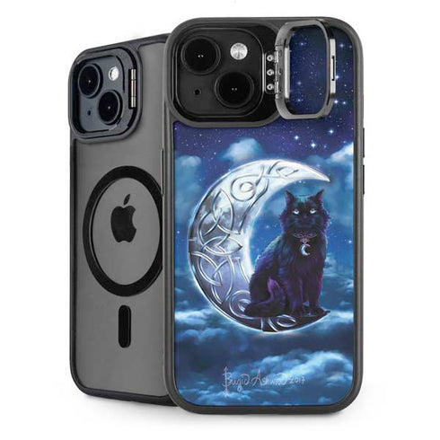 Celtic Black Cat by Brigid Ashwood iPhone 15 Plus Kickstand Case