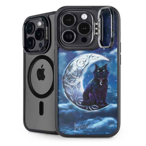 Celtic Black Cat by Brigid Ashwood iPhone 15 Pro Kickstand Case