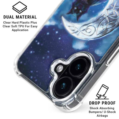 Celtic Black Cat by Brigid Ashwood iPhone 16 Plus Clear Case