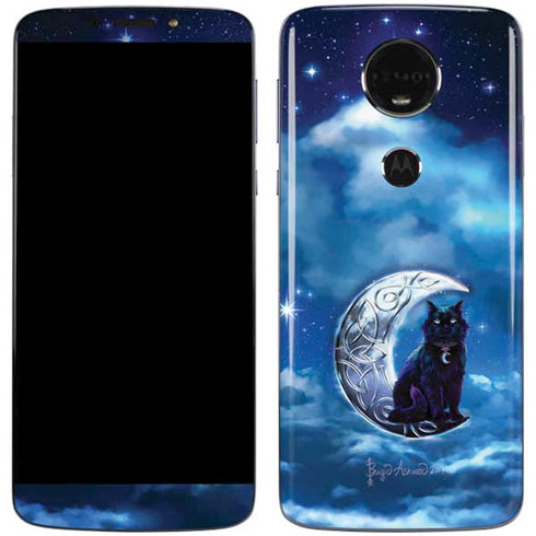 Celtic Black Cat by Brigid Ashwood Moto E5 Plus Skin