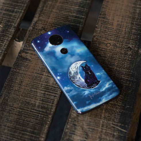 Celtic Black Cat by Brigid Ashwood Moto E5 Plus Skin