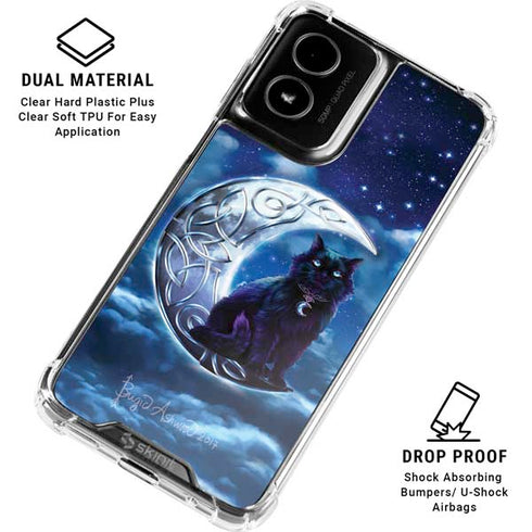 Celtic Black Cat by Brigid Ashwood Moto G Power 5G (2024) Clear Case