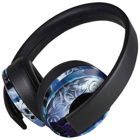 Celtic Black Cat by Brigid Ashwood PlayStation 4 Gold Wireless Headset Skin