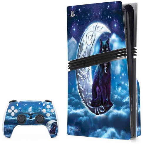 Celtic Black Cat by Brigid Ashwood PS5 Pro Disk Bundle Skin