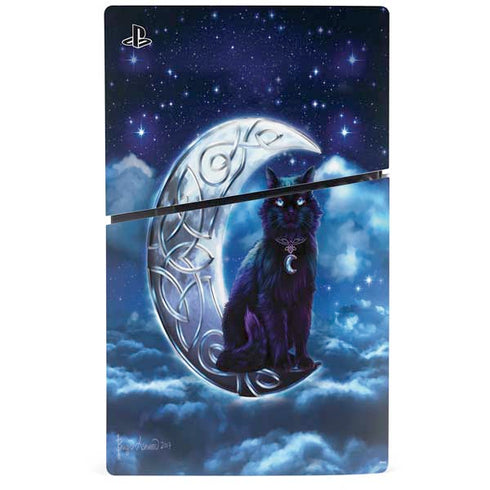 Celtic Black Cat by Brigid Ashwood PS5 Slim Digital Edition Console Skin