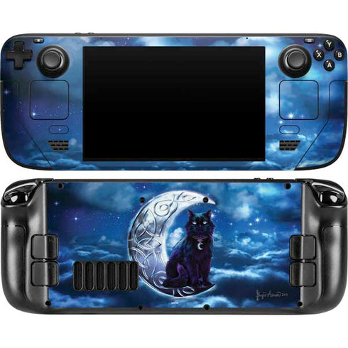 Celtic Black Cat by Brigid Ashwood Steam Deck Handheld Gaming Computer OLED Skin