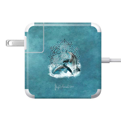 Celtic Dolphin by Brigid Ashwood 85W Power Adapter (15 and 17 inch MacBook Pro Charger) Skin