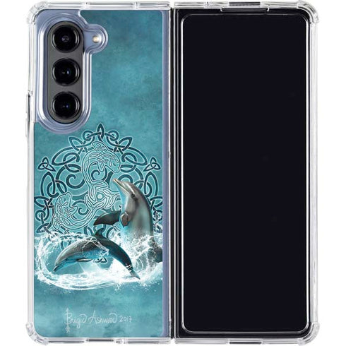 Celtic Dolphin by Brigid Ashwood Galaxy Z Fold5 5G Clear Case