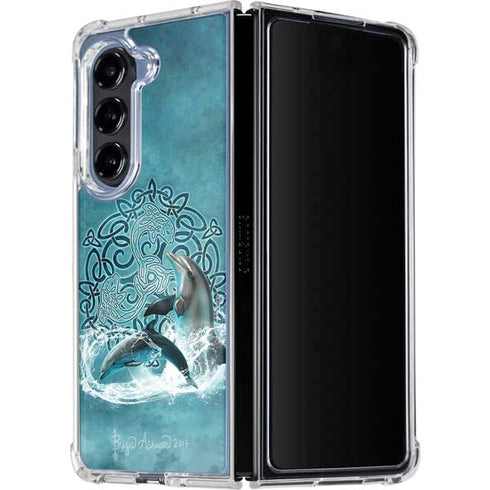 Celtic Dolphin by Brigid Ashwood Galaxy Z Fold5 5G Clear Case