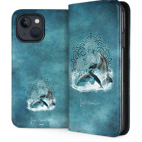 Celtic Dolphin by Brigid Ashwood iPhone 15 Plus Folio Case