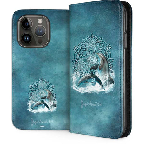 Celtic Dolphin by Brigid Ashwood iPhone 15 Pro Folio Case
