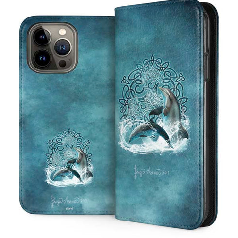Celtic Dolphin by Brigid Ashwood iPhone 15 Pro Max Folio Case