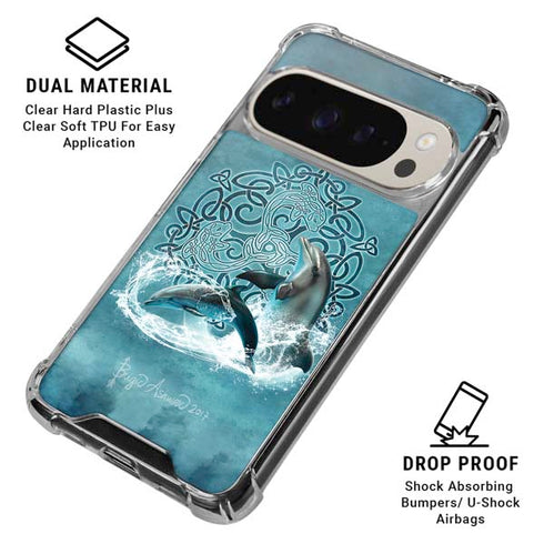 Celtic Dolphin by Brigid Ashwood Pixel 9/9 Pro Clear Case