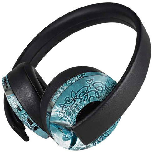 Celtic Dolphin by Brigid Ashwood PlayStation 4 Gold Wireless Headset Skin