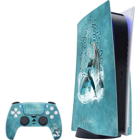 Celtic Dolphin by Brigid Ashwood PlayStation PS5 Skins
