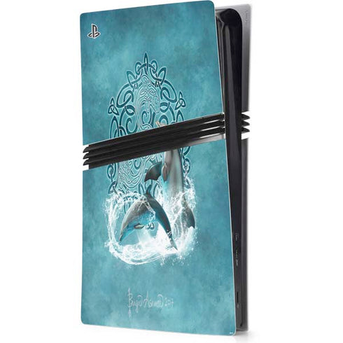 Celtic Dolphin by Brigid Ashwood PS5 Pro Console Skin