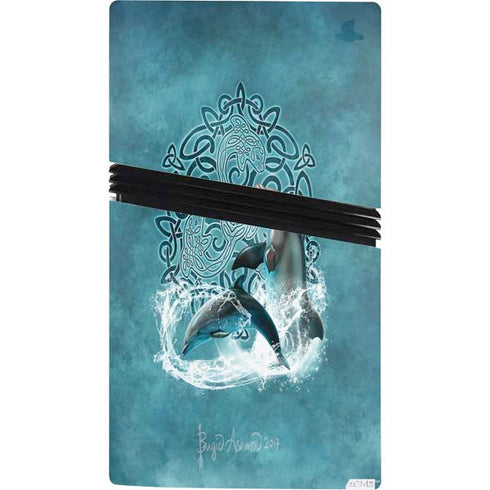 Celtic Dolphin by Brigid Ashwood PS5 Pro Console Skin