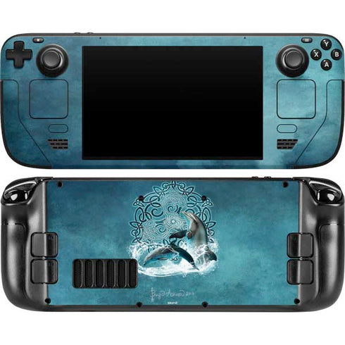 Celtic Dolphin by Brigid Ashwood Steam Deck Handheld Gaming Computer OLED Skin