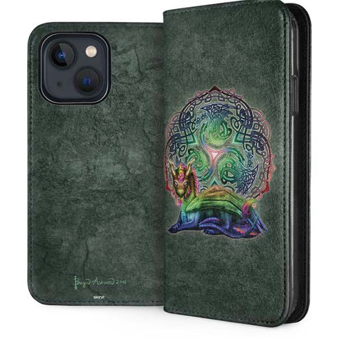 Celtic Dragon by Brigid Ashwood iPhone 15 Folio Case