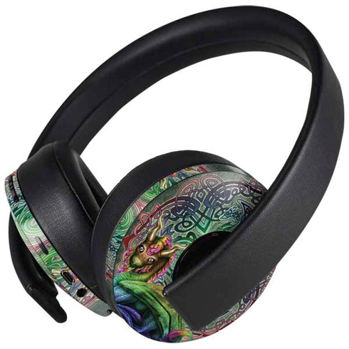 Celtic Dragon by Brigid Ashwood PlayStation 4 Gold Wireless Headset Skin