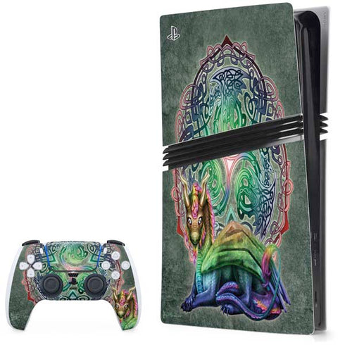Celtic Dragon by Brigid Ashwood PS5 Pro Bundle Skin