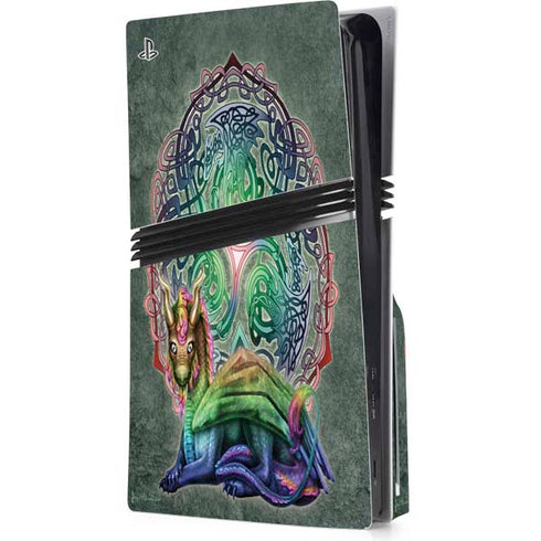 Celtic Dragon by Brigid Ashwood PS5 Pro Disk Console Skin