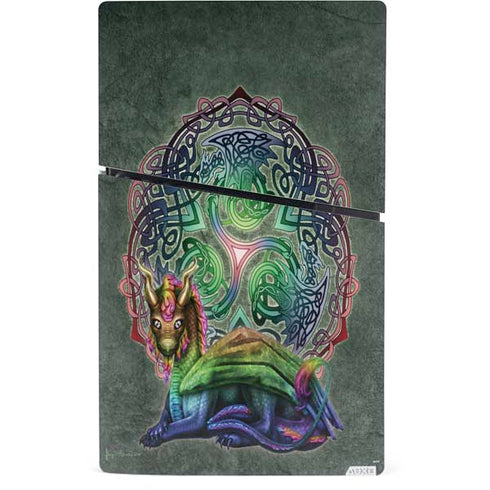 Celtic Dragon by Brigid Ashwood PS5 Slim Digital Edition Console Skin