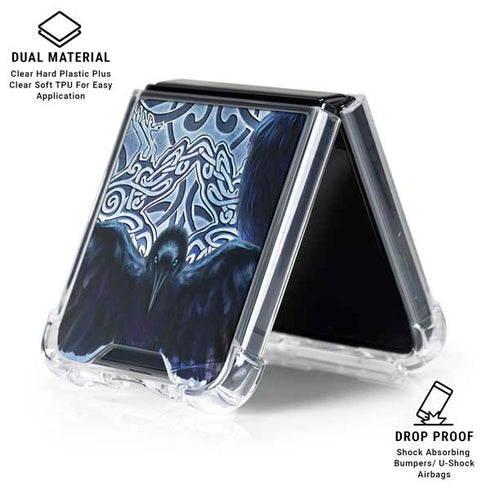 Celtic Raven by Brigid Ashwood Galaxy Z Flip6 Clear Case