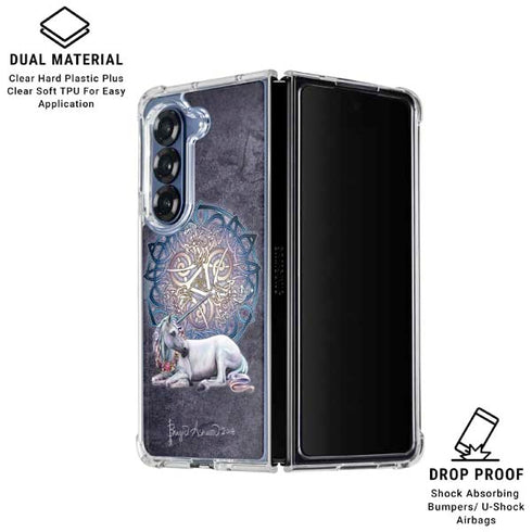 Celtic Unicorn by Brigid Ashwood Galaxy Z Fold6 Clear Case