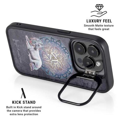Celtic Unicorn by Brigid Ashwood iPhone 14 Pro Kickstand Case
