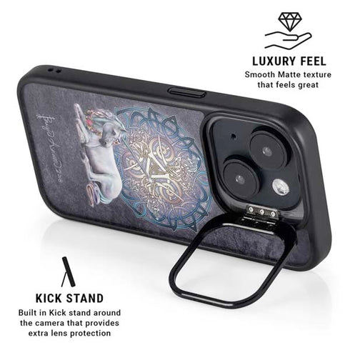 Celtic Unicorn by Brigid Ashwood iPhone 15 Plus Kickstand Case