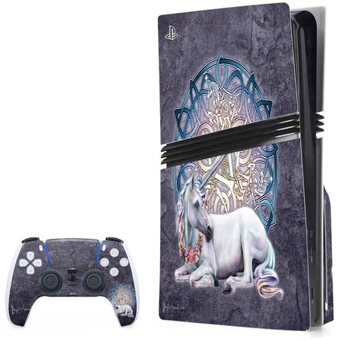Celtic Unicorn by Brigid Ashwood PS5 Pro Disk Bundle Skin