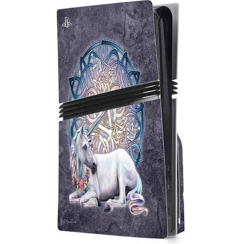 Celtic Unicorn by Brigid Ashwood PS5 Pro Disk Console Skin