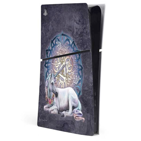 Celtic Unicorn by Brigid Ashwood PS5 Slim Digital Edition Console Skin