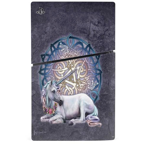 Celtic Unicorn by Brigid Ashwood PS5 Slim Digital Edition Console Skin