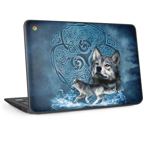 Celtic Wolf by Brigid Ashwood HP Chromebook Skin