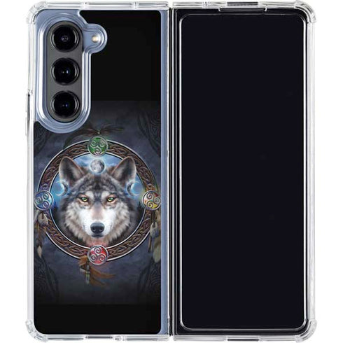 Celtic Wolf Guide by Brigid Ashwood Galaxy Z Fold5 5G Clear Case